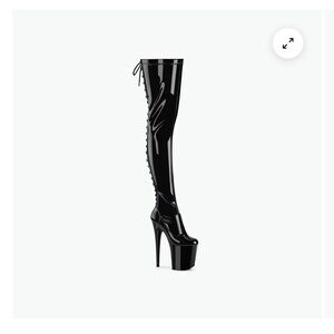 Pleaser Black Over-the-Knee Platform Boots 7